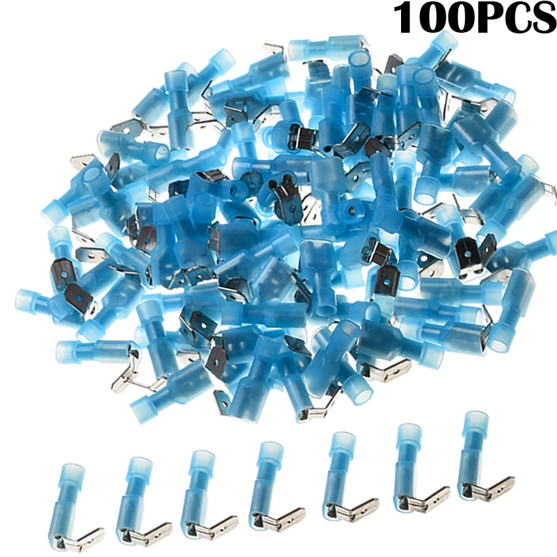 YT 100 sztuk izolowane wodoodporne Piggy Back Humpback końcówki widełkowe zestaw złączy przewodów nylonowych kabel elektryczny zacisk zaciskany