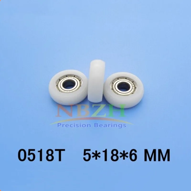 0518T 695ZZ Nylon wheel hanging / ball bearing with pulley wheel for doors and windows 5*18*6 MM