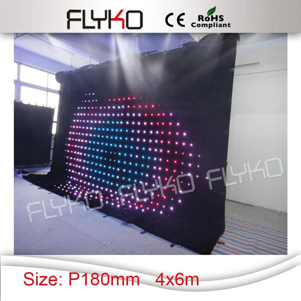 

Fireproof cloth P180MM 4M *6M Flexible LED Display Screen LED stage Curtain