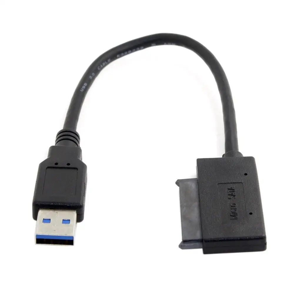 

USB 3.0 to Micro SATA 7+9 16 Pin 1.8" 90D Angled Driver SSD Adapter Cable 10cm