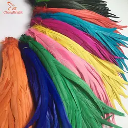 ChengBright-penas naturais da cauda do galo para a decoração do ofício, pena DIY do feisão, 30-35cm, atacado, 100pcs