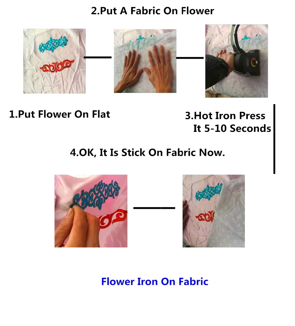 1 Piece Iron On Appliqued Sequin Embroidery Patches Cosplay Costumes Flower Vintage Diy Trims 21*8cm