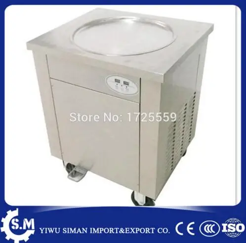 50cm fried ice cream machine single pan with defrost plate single pan freezer ice pan machine