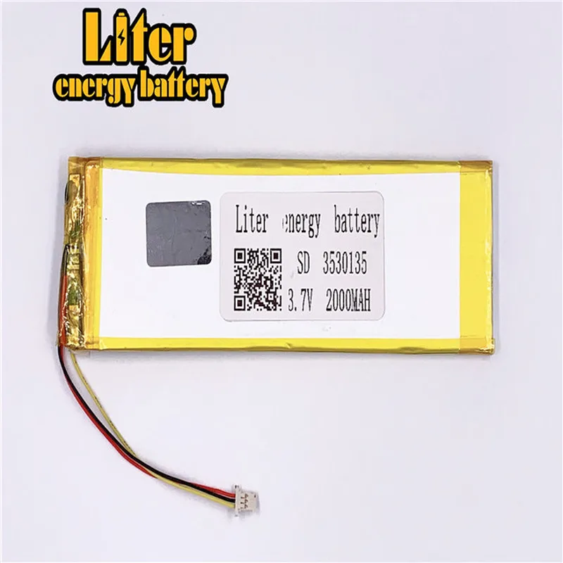 

1.0mm -3wire plug Customized 3.7 V 3530135 2000mah li-polymer battery li polymer battery