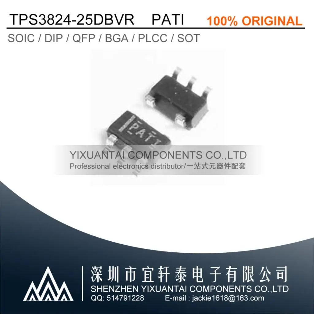 

10pcs/lot TPS3824-25DBVR TPS3824-25DBV TPS3824-25 TPS3824 Marking:PATI IC SUPERVISOR 1 CHANNEL SOT23-5 New Original