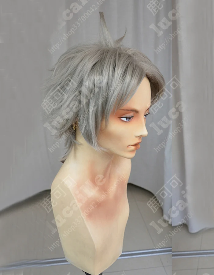 Anime Volleyball Koushi Sugawara Short Beige Gray Heat Resistant Hair Cosplay Costume Wig + Wig Cap