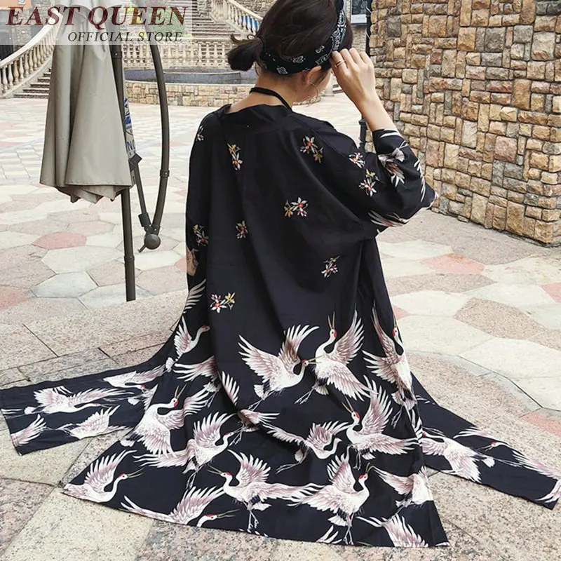 Japanese Kimono Cardigan Women Yukata Fashion Blouse Women 2022 Long  Cardigan Haori Traditional Kimonos Dress Obi Shirt  FF564