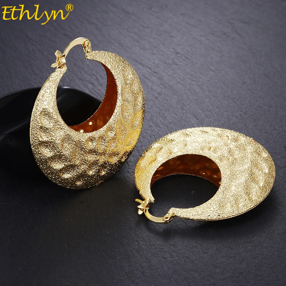 Ethlyn  Gold Color Circle Earring Senegal Wedding/Party Jewelry African/Arab Jewelry Mother Gifts E178