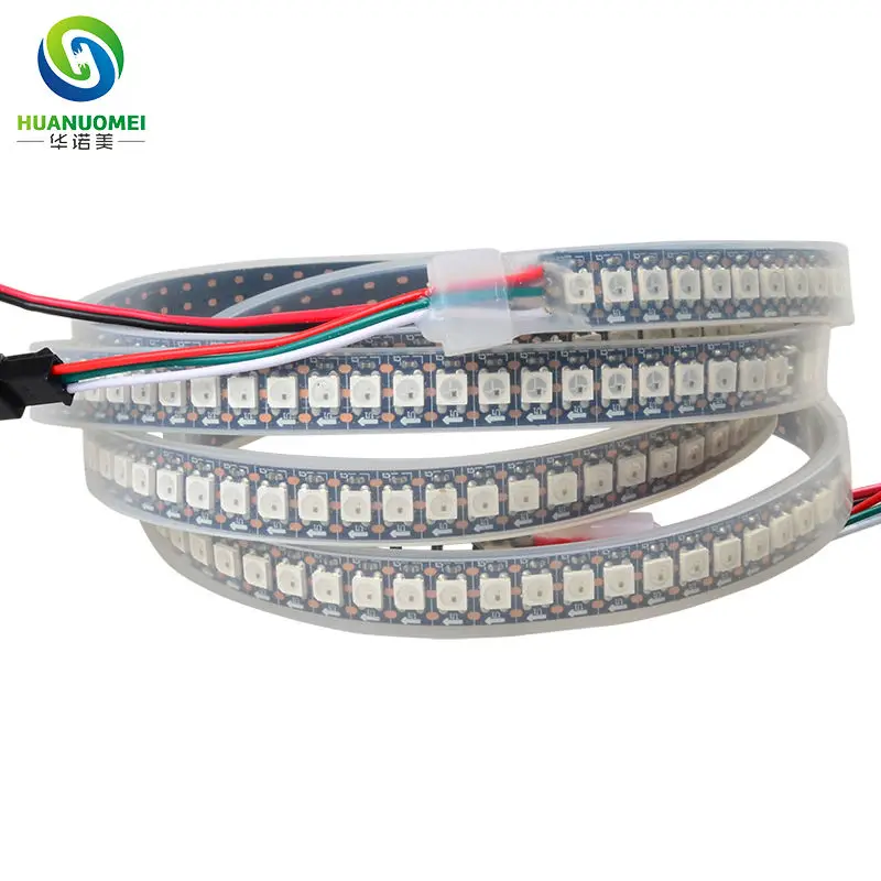 

2M 144LEDs/m Addressable RGB LED Strip 5050 WS2812B Flexible Tape WS2812 Digital Pixel Light WS2811 5V Black PCB Waterproof IP67