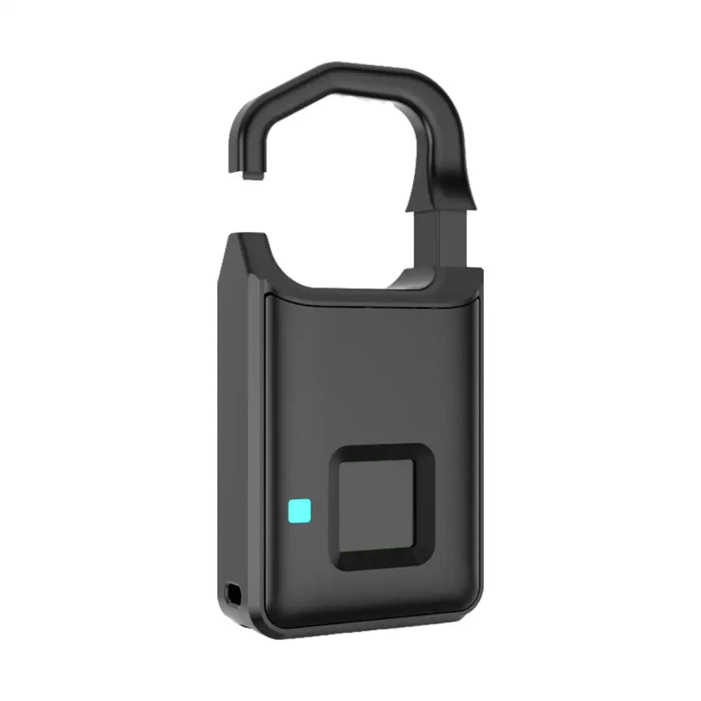 USB Rechargeable IP66 Waterproof Smart Fingerprint Padlock Anti-Theft Security Door Luggage Case Lock