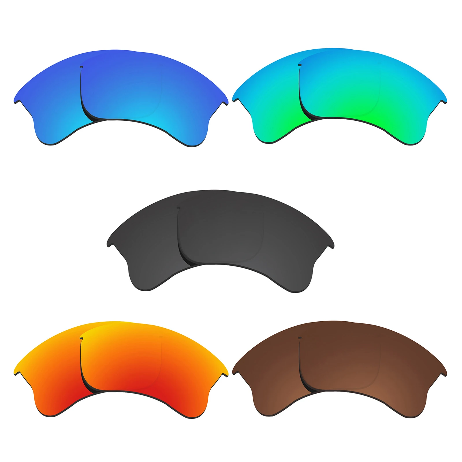 Glintbay 5 Pairs Polarized Sunglasses Replacement Lenses for Oakley Flak Jacket XLJ-5 Colors