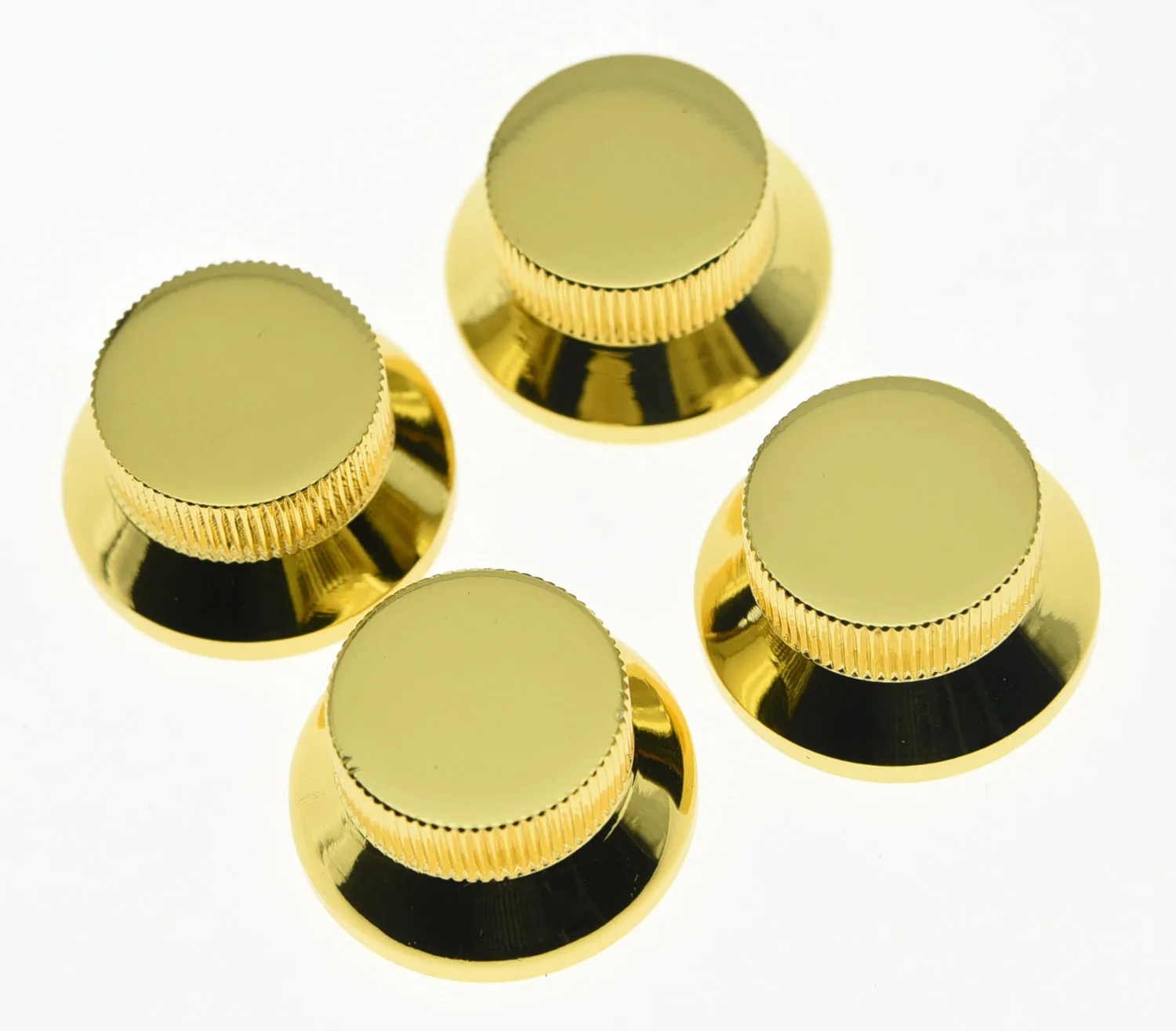 KAISH 4pcs Gold Metal LP Top Hat Bell Knobs Guitar Bass Knob for Metric 5.8mm Pots