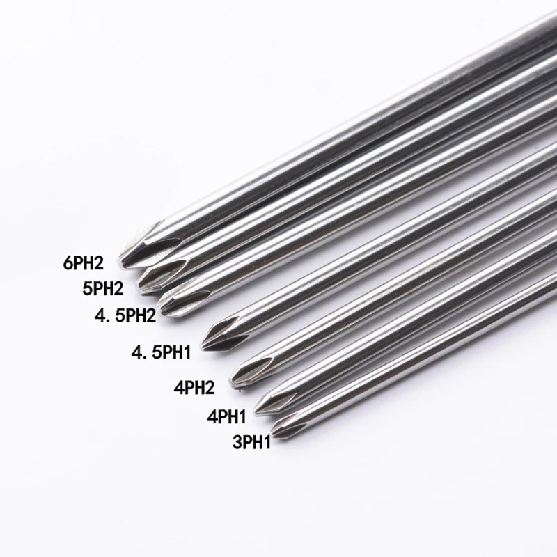 7pcs 150MM/200MM Length Magnetic Long Hex Cross Head Screwdriver Bits Set Tools PH1 PH2 Electric Screwdriver Head