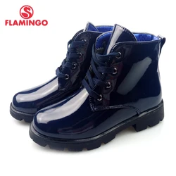 FLAMINGO autumn warm kids boots high quality Bright anti-slip kids brand shoes for girl size 28-33 free shipping 82B-XDB-0981