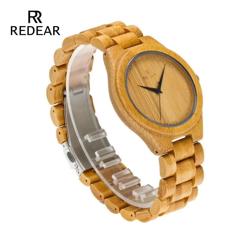 REDEAR darmowa wysyłka Natural Color Bamboo Lover's Watch mężczyźni luksusowy drewniany pasek zegarki kwarcowe damskie