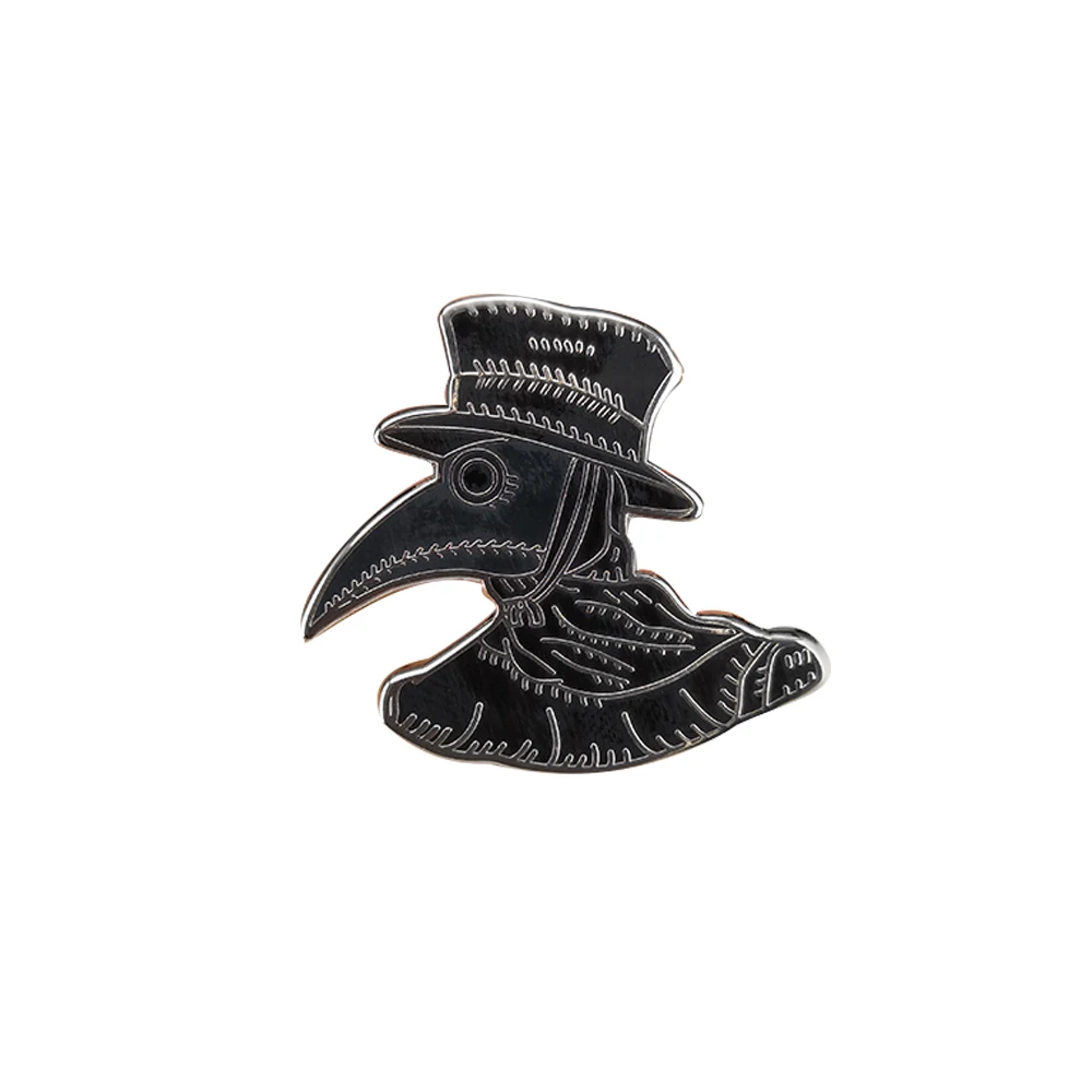 plague doctor mask hard enamel pin badge