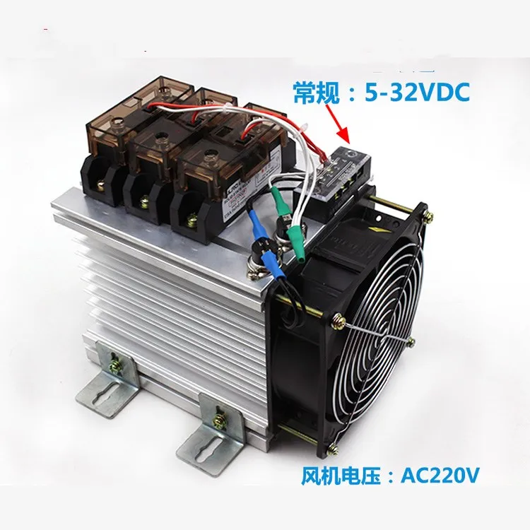 H3200ZF-3 three phase DC to AC 200A 24-480Vac industrial grade solid state relay set / SSR set.  H3200FZ