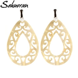 New HotSales luxury high quality big drop earrings for woman Dangle Earing Fine carving pattern Elegant Women Statement Earrings