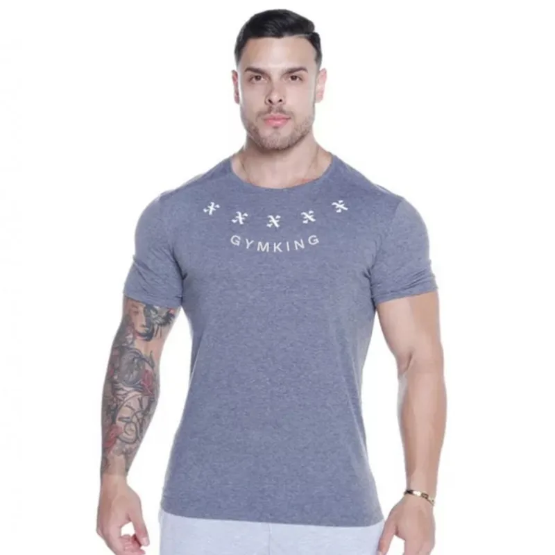 2024 New Summer gym T-shirt large-type brand Sports T-shirt Men shirt Bodybuilding Fitness printing Short Sleeve Running T-shirt