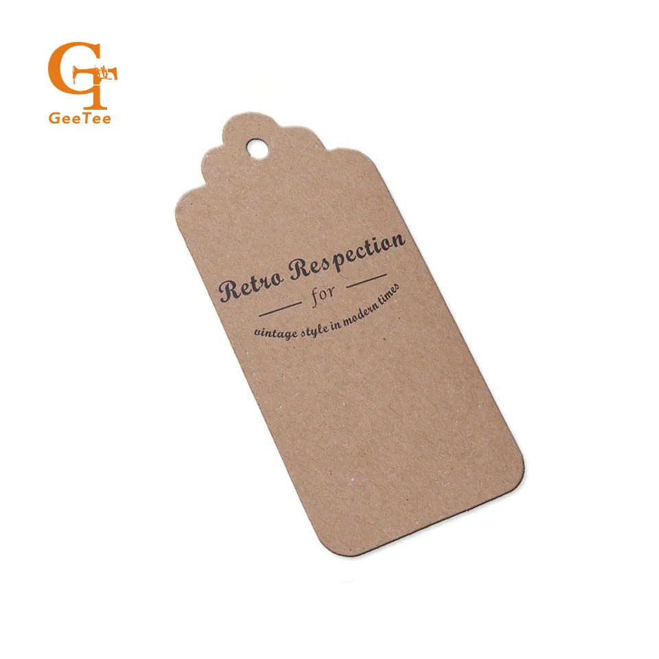 

Custom/customized shape logo brand name printing Kraft paper hang tag, bags/Clothing/Jeans paper price swing hanging labels tags