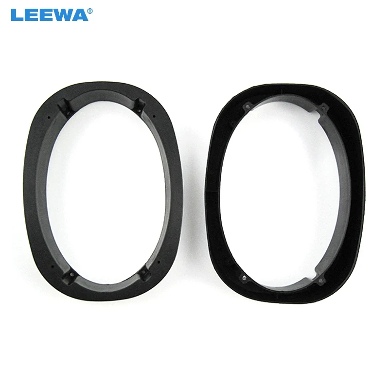 LEEWA 2pc Black 6x9 Car Stereo Speaker Spacer Pad Adapter for General Use All Cars Beveled Speaker Mat Ring Set #CA6051