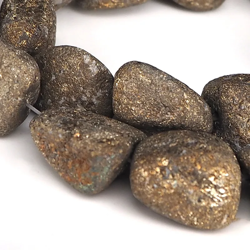 8-10mm 12-14mm 15-20mm Pick Size Natural Pyrite Stone Beads Loose Polishing Pyrite Stone Beads DIY Jewelry Making Accessories