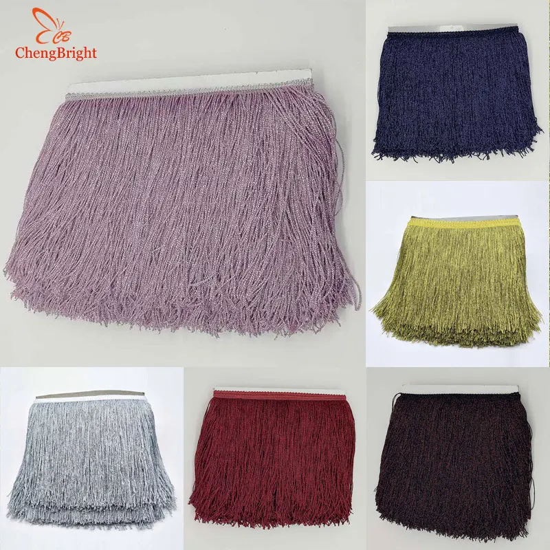 CHENGBRIGHT piękny 1 stoczni 20 cm szerokości koronki Fringe tapicerka Tassel Fringe przycinanie dla Latin sukienka etap ubrania akcesoria Tassel