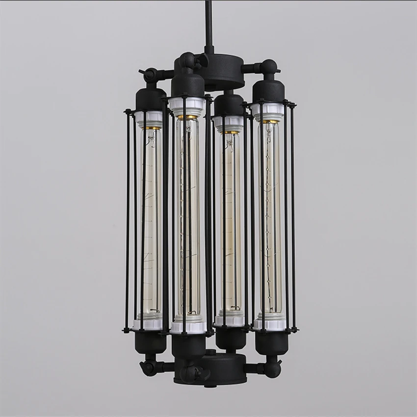 Loft Retro Flute Iron Pendant Lights Industry American Island Bar Hanging Lamps Restaurant Warehouse Corridor Lighting Fixtures