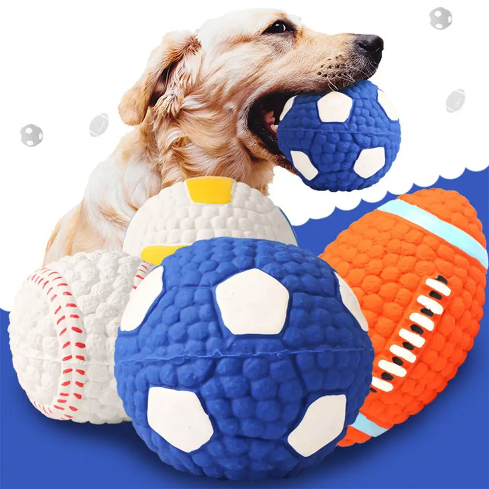 

Toys For Small Large Dogs Chihuahua Golden Retriever Natural Latex Dog Balls Anti Bite Interactive Dog Chew Toy Pet Squeak Toys