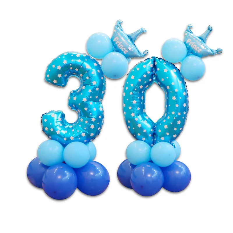 Ensemble de ballons en forme de chiffres pour anniversaire d'enfant, décorations de fête, en feuille d'aluminium, avec chapeau de dessin animé, mignon, 1 ensemble