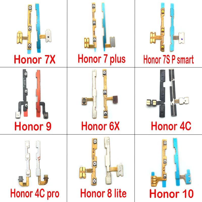 For Huawei Honor 4C Pro 6X 7X 6 7 plus 8 9 10 20 lite 30 30s Pro Smart Power On Off Key Volume Up Down Side Button Flex Cable