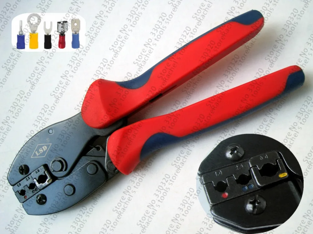 Insulated terminal crimping tool/crimping pliers for pre-insulated surge cable links 1-6mm2 LY-056YJ