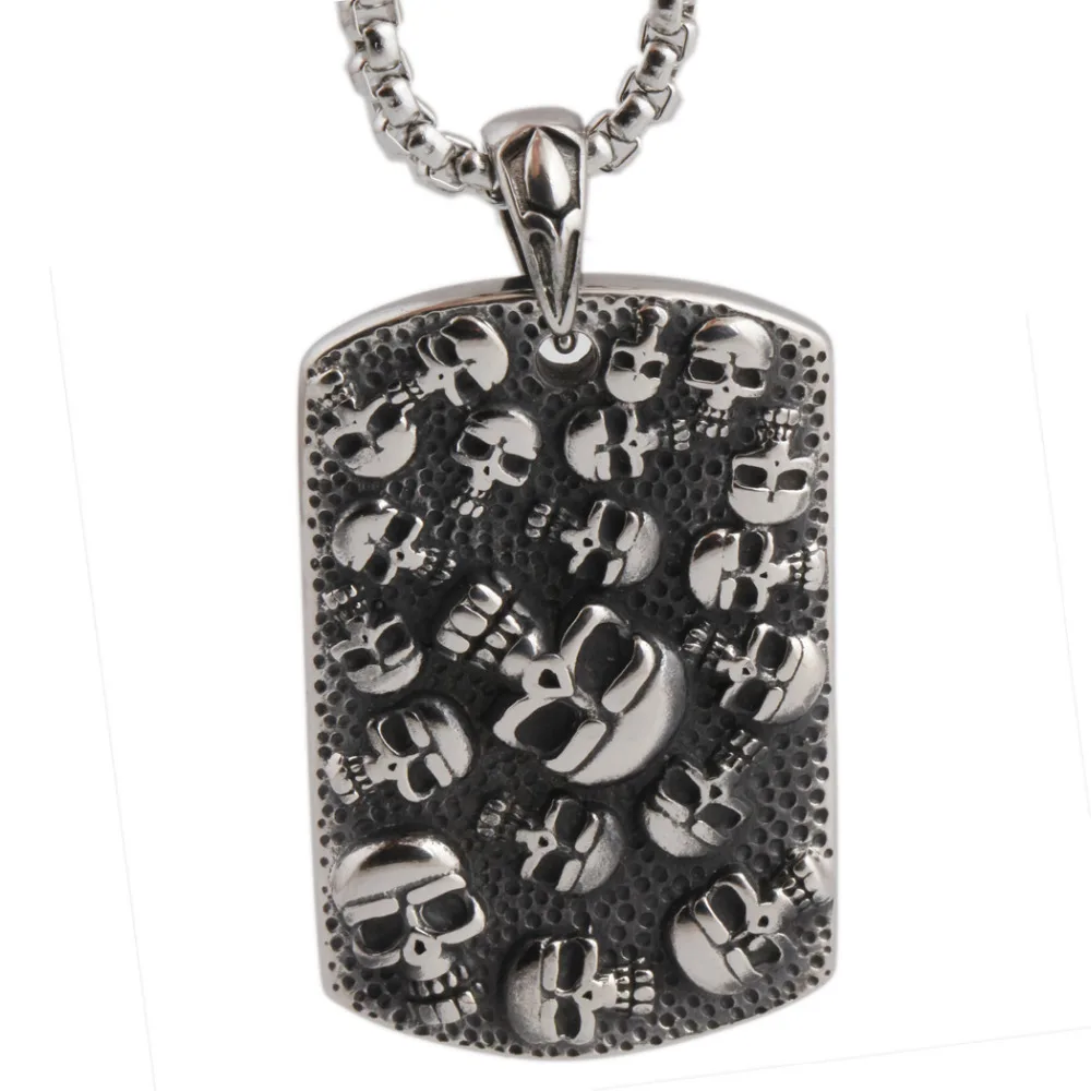 Punk Mexican Tattoo Stainless Steel Skull Pendants Necklace Charm Men Fashion Jewelry New Arrival Product