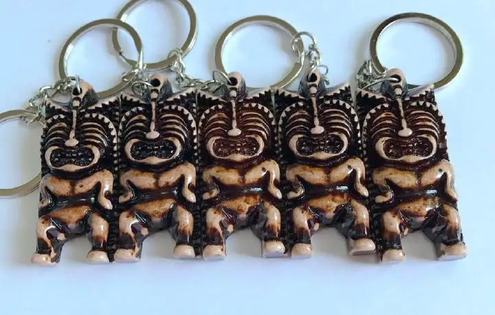 12 pcs Handmade Amulet Tiki Man Charm Surfing GIFT Car Keychains