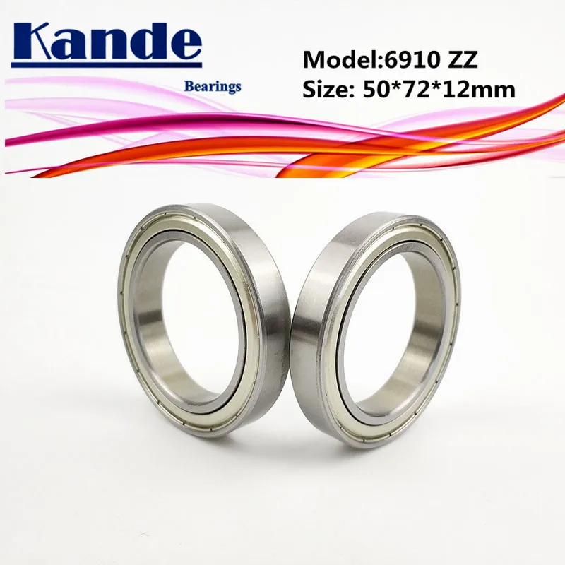 

6910 ZZ 2pcs 50x72x12mm ABEC-1 2pcs 6910ZZ Thin Section Deep Groove 6910 Ball Bearing 61910