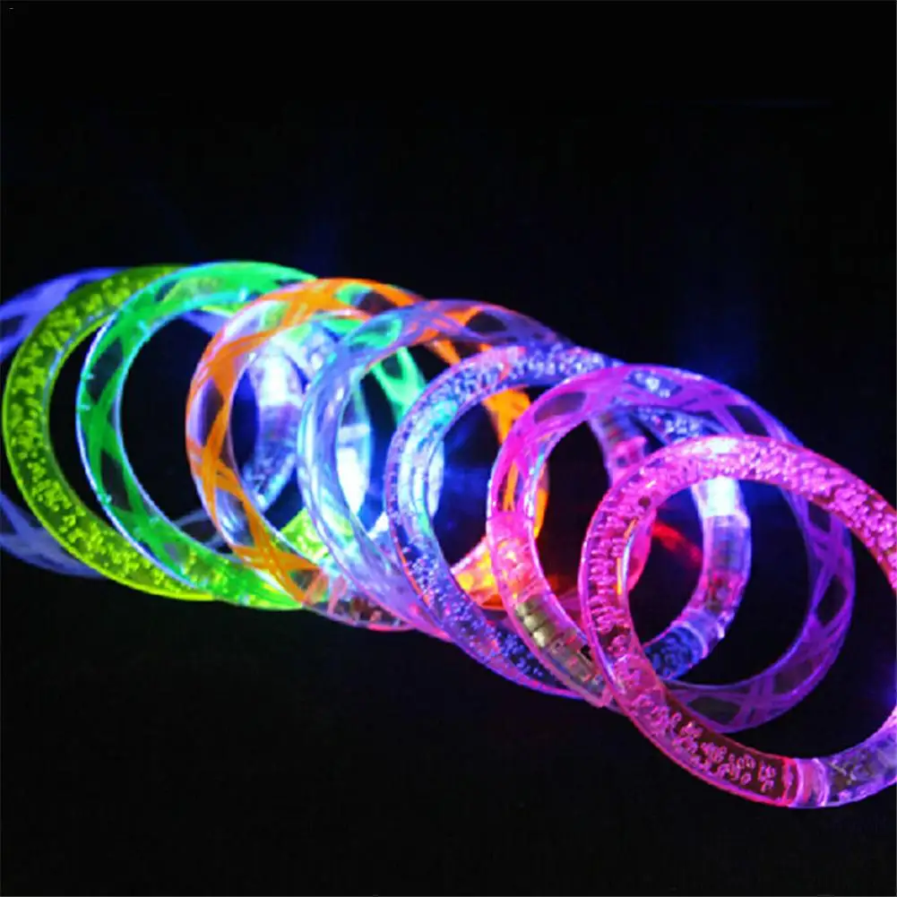 LED Flashing Bracelet Light Up Acrylic Wristband Party Bar Chiristmas Luminous Bracelet Luminous Toys For Children