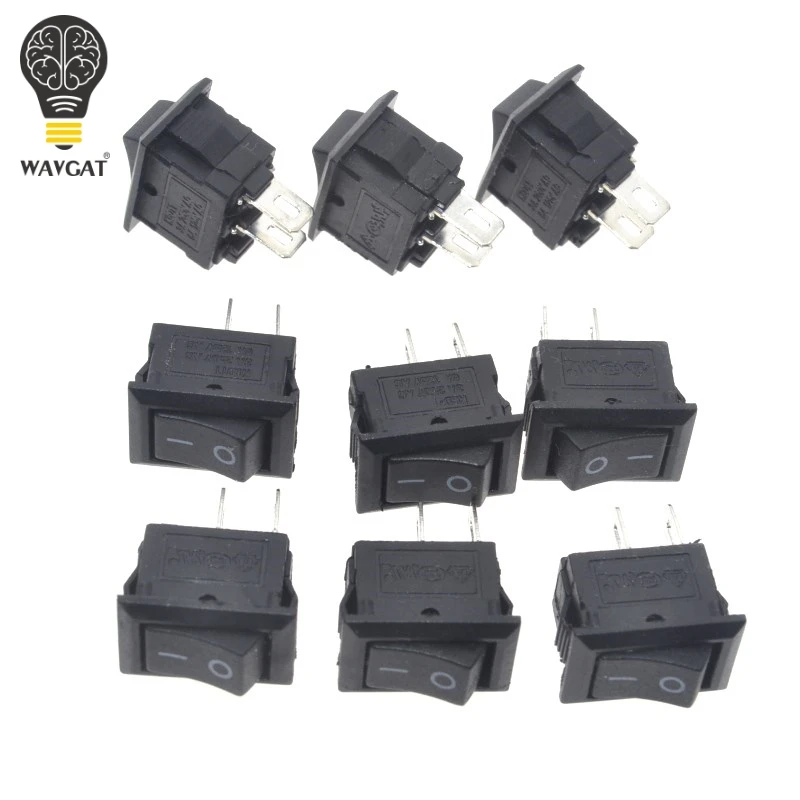 10pcs/lot 10*15mm SPST 2PIN ON/OFF G130 Boat Rocker Switch 3A/250V Car Dash Dashboard Truck RV ATV Home