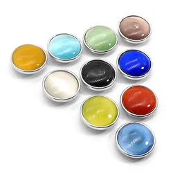 New NS0011 Fashion 10pcs mixed Colorful stone 18MM snap buttons fit DIY snap bracelets jewelry wholesale