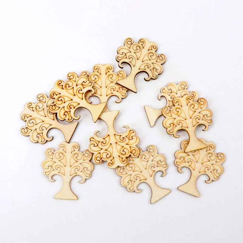 Natural Wood Tree Wood Pattern Scrapbooking Art Collection Craft for Handmade Accessory Sewing Home DIY 35mm 20pcs MZ146-FD