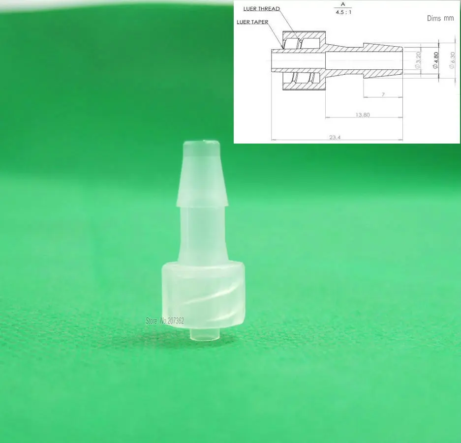 

Pack of 10 x 3/16inch-Barb Male Luer Tapered Fitting (polyprop) ,Luer Lock Tapered Connector