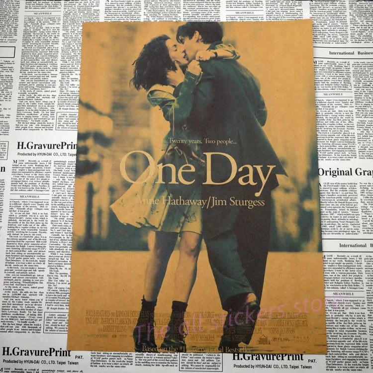 One Day Anne Hathaway Jim Sturgess Movie Poster Home Furnishing decoration Kraft Movie Poster Drawing core Wall stickers /1013