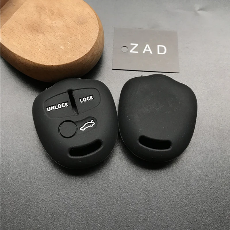 ZAD silicone car key fob cover case set skin protector for Mitsubishi ASX Outlander Lancer EX Galant Pajero 3 buttons remote Key