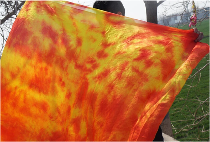 New Arrival handmade tie-dyed belly dancing 100% silk Veils Nice rectangular Silk Shawls Veils Women Scarf Belly Dance Veils