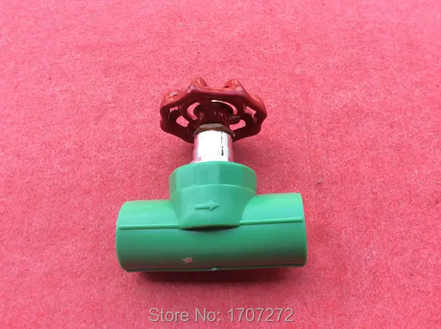 Color Green Quality Enviromental Friendly PPR stop valve in Size DN20 for Irrigation water pipeline