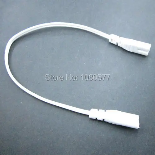 20pcs/lot T4 T5 LED Connector White Cable 2 pin Double-end 300mm For T4 T5 T8 Led Tube Lamp Lighting Connecting