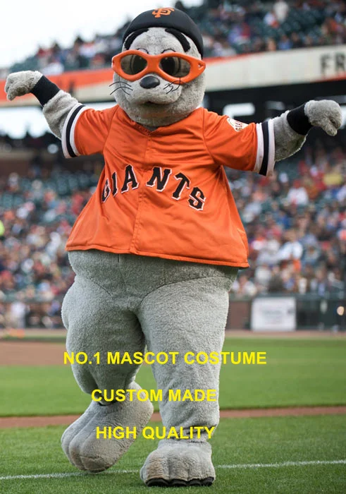 

Seal Mascot Costume Adult Baseball Sport Theme Seal Cartoon Character Mascotte Fancy Dress Kits 2019