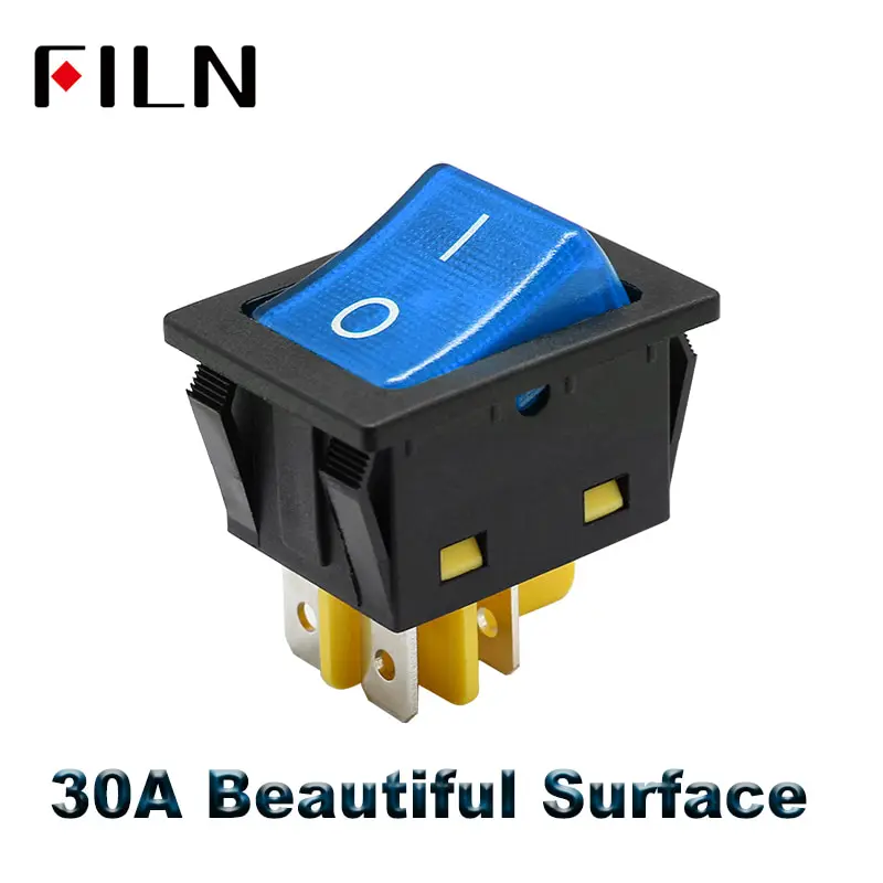 Heavy Duty 30A 250VAC KCD4 Rocker Switch  on off dpst LED switch 4 pin 4 feet red green blue white yellow switch