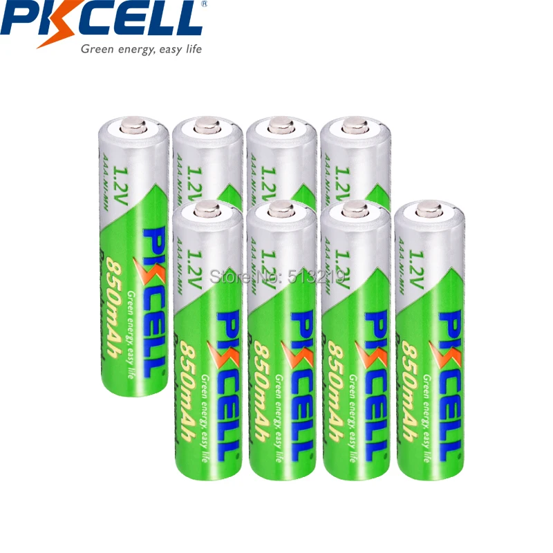 8PCS PKCELL AAA battery 850mah 1.2v NIMH aaa rechargeable batteries LSD batteria and 2PCS AA/AAA battery box holder