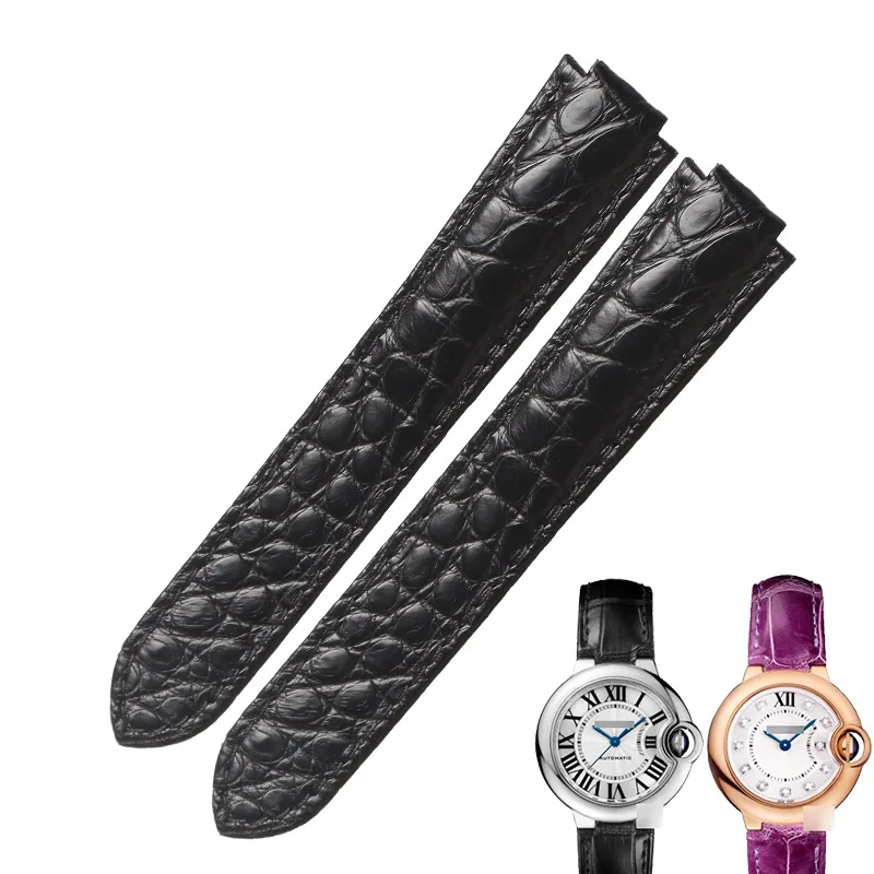 WEN TU LA watchbands for BALLON BLEU  W6900456  W6920085 alligator skin /crocodile grain