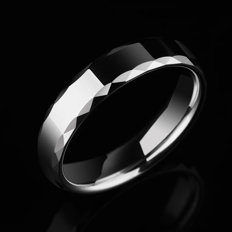 Classic High Polished Center Tungsten Men's Tungsten Ring Wedding Band Wave Finishing 3.5 Width/5mm Width Comfort Fit Size 5-12